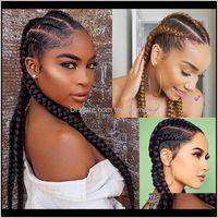 Wholesale Products Drop Delivery Dilys Front Braided For Black Women Synthetic Cornrow Lace Wigs With Baby Hair Box Braids Wig Inch Xlazs