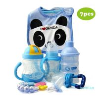 Wholesale Baby Bottles Pack Cotton Cartoon Bib Teether Comfort Pacifier Chain Supplement Bottle Set Pacifiers And Accessories1