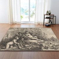 Wholesale Carpets Copperplate Engraving Westernism Angel Carpet D Printed Large Modern Living Room Floor Mat Home Decorative Crawling Rugs