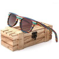 Wholesale Fashion Ladies Polarized Sunglasses Womens Blue Color Wooden Multi layer Wood Sun Glasses Shades For Women1