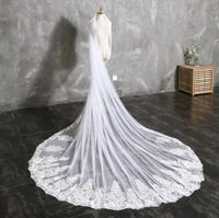royal length veil 2022 - Bridal Veils Luxury Royal Handmade Soft Tulle Exquisite Veil | Wedding With Lace Edge Custom Length Hair A
