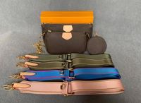 Wholesale 2021 MULTI POCHETTE ACCESSOIRES Purse bags M57633 M57634 women pastel colored Giant canvas cowhide leather mini two pochettes cross body wallet shoulder bag