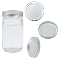 Wholesale Storage Bottles Jars Sealing Tin Mason Jar Cover Leakproof Metal Caps Drinking Cup Mug For Glass Bottle Wide Neck