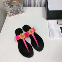 Wholesale 2021 Designer Slides Woman Slippers Classic Women Sandals Double Metal G letter Black White Gold Red Yellow Flip Flops Summer Beach