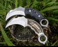 Wholesale Scorpion Claw Karambit Knife AUS A Blade Micarta Handle Pocket Fixed Blade Hunting EDC Survival Tool Leather Shealth Knives