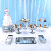 Wholesale Other Bakeware Silver Wedding Dessert Tray Cake Holder Candy Display Holiday Cupcake Pan Party Offerings
