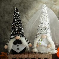 Wholesale Party Supplies Bride Bridegroom Wedding Dress Gnome Decoration Couple Dwarf Doll Scandinavian Ornaments Valentine Day Gifts RRB11994