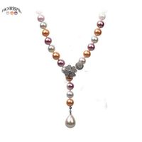 Wholesale YKNRBPH Multicolor Natural Sweater Chain For Womens S925 Sterling Silver Bride Weddings Pearl Necklace Jewelry