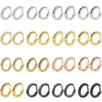 Wholesale 1pair Rainbow Colorful CZ Earrings Women DIY Jewelry Gift Hoop Small Cubic Zircon Earring Trendy Huggie