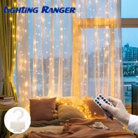 Wholesale Strings USB Battery LED Curtain Light Window Fairy x3M x2M x1M With Blinking Modes Remote Control Copper Wire Lamp Christmas