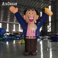 Wholesale Outdoor Netherland inflatable abraham character model balloon Holland man with number signs and beer cup for a bar
