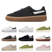 Wholesale Suede platform Casual Shoes basket mens women black white grey pink Khaki sports sneakers trainers height Increasing solid