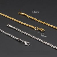 Wholesale Hip Hop K Gold Plated Stainless Steel MM Twisted Rope Chain Choker Necklace for Men Hiphop Jewelry Gift in Bulk