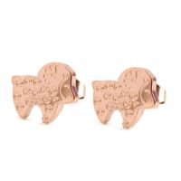 Wholesale rose gold plated cute sheep animal stainless steel hypoallergenic studs and earrings women