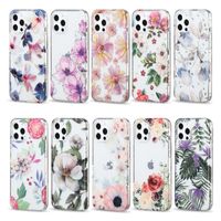 Wholesale Floral Flower Clear Shockproof Women Girls Phone Cases Cover for Iphone Pro Max XR XS Plus