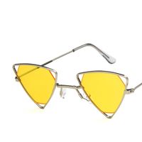 Wholesale 2021 Punk Style Triangle Sunglass Women Retro Open Metals Frame Glass UV400 S Hip Hop Spotted Color Lens Zone Glass