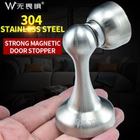 Wholesale Stainless Steel Magnetic Sliver Door Stop Stopper Holder Catch Floor Fitting With Screws For Bedroom Family Home Etc Theft Protection