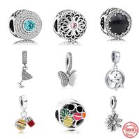 Wholesale butterfly cup airplace popcorn pendant Beads fit Original Pandora Charms Silver Bracelet DIY Women Jewelry accessories