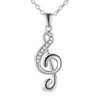 Wholesale Chains Jewelry Clef G Treble Charm Musica Necklace Pendant Chic Note Fashion Music Gift Necklaces Pendants