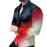 Wholesale 2022 Spring Autumn Men Fashion Shirts Turn down Collar Buttoned Shirt Men s Casual Digital Printing Long Sleeve Tops Streetwear