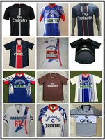 Wholesale 1993 Retro Paris Soccer Jerseys WEAH RAI GINOLA BECKHAM RONALDINHO IBRAHIMOVIC ANELKA football shirt uniform