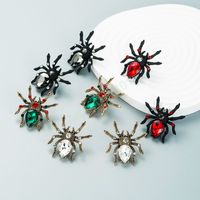 Wholesale Vintage Spider Stud Earrings for Woman Bohemian Colorful Geometric Crystal Statement Earrings Girls Holloween Jewelry