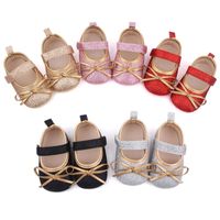 Wholesale Born First Walkers Toddler Kids Baby Girls Clothes Bowknot Fine Flash Shoe Soft Walking Princess