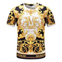 Wholesale Men s T shirt Summer Short Sleeve luxury European Fashion pattern D reflection print cotton Top Casual Outdoor Nightclub High Quality Round Neck Clothes M XL