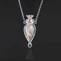Wholesale Necklace pc Clear Water Drop Perfume Bottle Necklaces Essential Oil Keep Openable Make a Pendant Blood Vial for Women