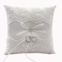 Wholesale Rustic Style Lace Ring Bearer Pillows Wedding Ceremony Pearls Cake Pillow Flower Bride box Bulk Discount