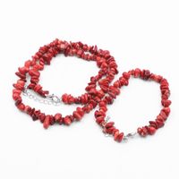 Wholesale Natural Stone Red Coral Gravel Chips Beads Women s Yoga Jewelry Necklace Bracelet Wedding Gift Irregular Set Y1077 Earrings