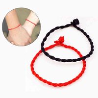 Wholesale 10 Red Thread Bracelet Unisex Couples Friends Bring Luck Black Rope Bangles Gifts Fashion Handmade Jewelry
