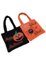 Wholesale Halloween Trick or Treat Tote Candy Bag Party Favor Gift Bags Pumkin Spider Pattern Non woven Handbag KDJK2108