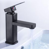 Wholesale Black Square Bathroom Sink Faucet Single Handle Basin Wash Tap Toilet Deck Mounted Faucets