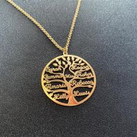 Wholesale Personalized Jewelry Gifts Customized Old English Style Nameplate life tree Name Stainls Steel Necklac