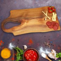 Wholesale Cutting Board Large Rustic Live Edge Natural Walnut Wood with Handle handmade Charcuterie Chopping Serving tray