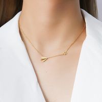 Wholesale Ins Jewelry Paper Airplane Star Necklace Collarbone Chain Bracelet Women s Steel Niche Design Set FNNO719