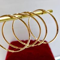 Wholesale Hoop Huggie UNICE AU750 Trendy Pure K Yellow Gold Fine Jewelry Round Circle Smooth Earrings For Women Girl Wedding Party Gift