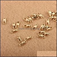 Wholesale Clasps Hooks Jewelry Findings Components Real Gold Filled Lobster For Necklace Bracelet With Mm K Plated Q2 Drop Delivery