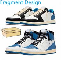 Wholesale Top Quality Jordan s Travis High OG Low Basketball Shoes Fragment Design Scott Scot X Military Blue Sports Shoe Fashion Men Women Jordan1s Casual Sneakers