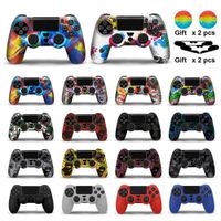Wholesale Silicone Rubber Case Cover For SONY Playstation PS4 Controller Protection Skin For PS4 Pro Slim Gamepad Controle Thumb Grips
