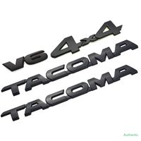 Wholesale 4pcs ABS Matte Black Car Emblems for Toyota Tacoma X4 V6 Side Door Skirtline Badge Pickup Tailgate Trunk Decoration Logo