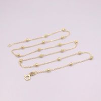 Wholesale Chains Real Pure K Yellow Gold Chain O Carved Beads Link Necklace g inch For Women Lucky Gift