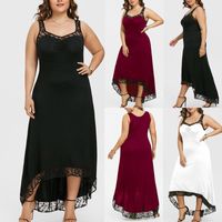Wholesale Casual Dresses Women Summer Sexy V Neck Solid Color Sleeveless Plus Size Long Dress Elegant Clothing For Fat People Muslim Robe