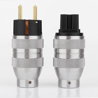 Wholesale Smart Power Plugs Preffair Gold Plated EU Plug IEC Audio Connector HiFi AC Cord Schuko For Audiophile DIY US Version Mains Cable