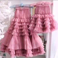 Wholesale Casual Dresses Pink Girl Prom Gown Toddle Year Costume T To T Lush Ruffle Children Princess Party Gowns Kids