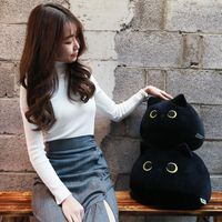 Wholesale Soft Black Cat Creative Doll Plush Toy Office Cats Shaped Pillow Down Cotton Dolls Kids Toys Home Decoration Relieve Pain When Working And Accompany Children s Sleep