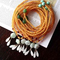 Wholesale Natural old wax multi Circle Bracelet emerald rose Hotan jade orchid Turquoise Jasper Lutong first jewelry