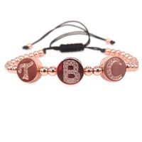 Wholesale Quality mm Rose Gold Round Beads Pave Setting CZ TBC Letter Bead Braiding Men Anil Arjandas Macrame Bracelet Beaded Strands