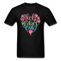 Wholesale Men s T Shirts Aloha Vibes T shirt Men Black Tshirt Pretty Hand Lettering Design Top T Shirts Crew Neck Cotton Clothing Valentines Gift Tees